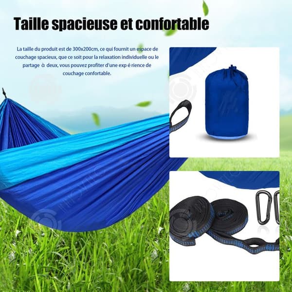 INN Camping Hängmatta 300x200cm Bärbar hängmatta med trädrem Enkel eller dubbel hängmatta för utomhusvandring och resor