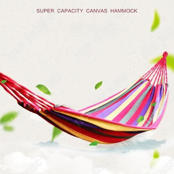 TD® Rainbow canvas utomhus lat hängmatta förtjockad dubbel swing hängmatta anti-rollover utomhus camping hängmatta