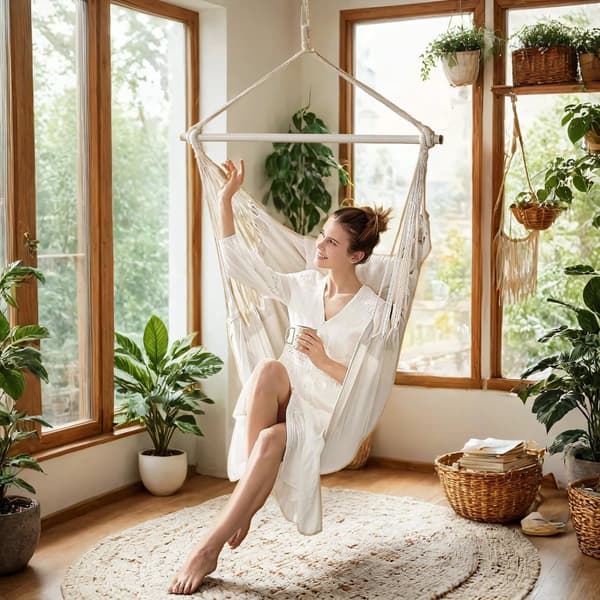 Ripusta tuoli-roikkuva keinu 2 tyynyt, boho-tyyli
