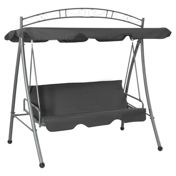 Hammock med tak antracit 198x120x205 cm stål