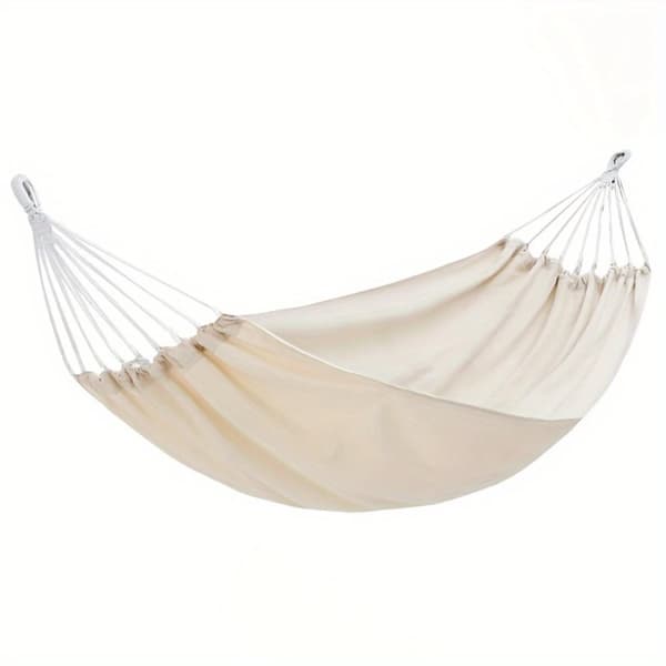 Stribet Lærred Slynge Hængekøje, Letvægts og Bærbar, Holdbart Materiale,Beige Farve