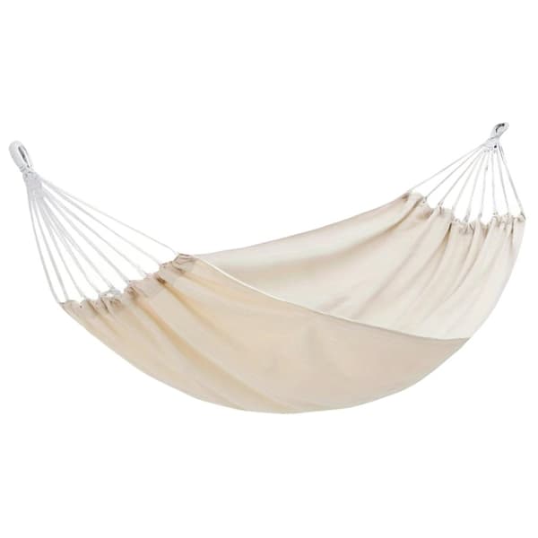 Stribet Lærred Slynge Hængekøje, Letvægts og Bærbar, Holdbart Materiale,Beige Farve