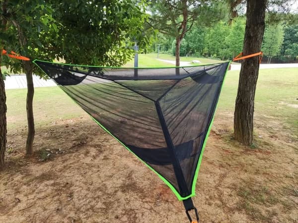 Bærbar trekant hængekøje, 4M x 4M x 4M, nem opsætning,4M sort