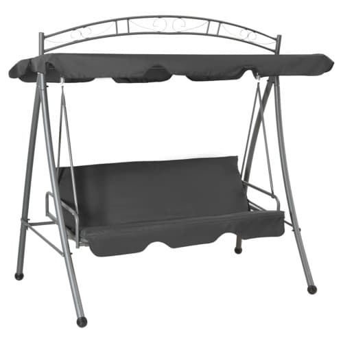 Hammock med tak antracit 198x120x205 cm stål