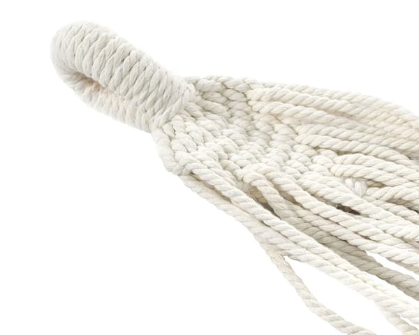 Hengekøye i Beige med Lyseblå Bomull og Polyester Svingesete Innendørs Utendørs Boho Style