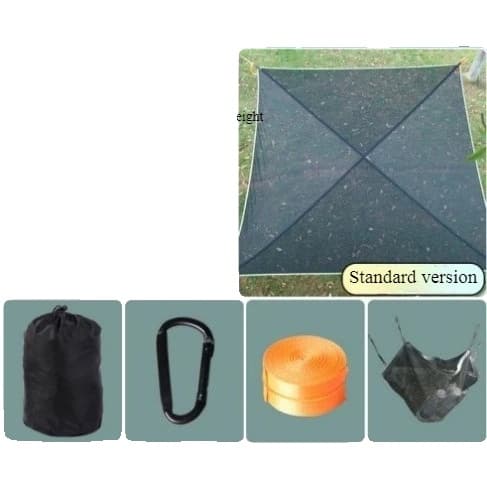 Ulkona käytettävä nelikulmainen riippumatto, tilava 4m x 4m koko, korkea kantokyky 300kg,Musta-3M-standardi