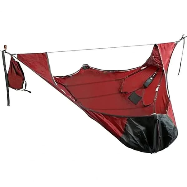 Camping Hængekøje, Multi-Person Design, Holdbart Nylonmateriale,Rød