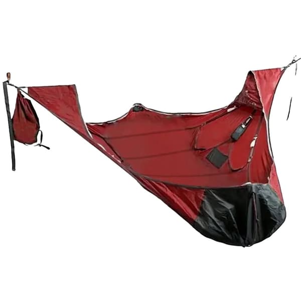 Camping Hængekøje, Multi-Person Design, Holdbart Nylonmateriale,Rød