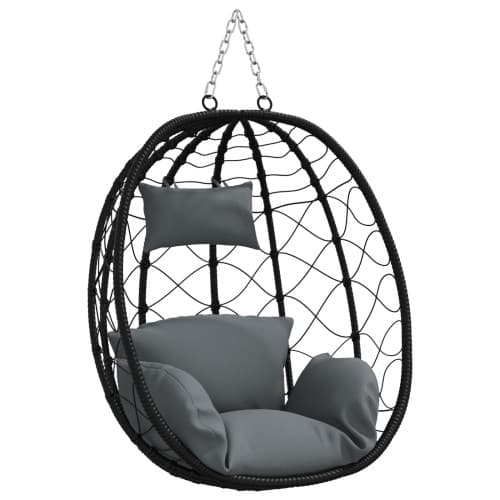 Hängande Ägg Stol Basket utan Stöd Antracit Poly Rattan