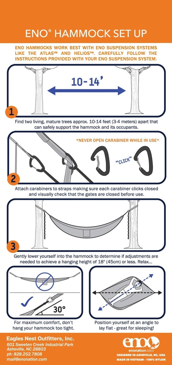 ENO ATLAS SUSPENSION SYSTEM, Eno upphängningkit hängmatta, Eno hammock straps