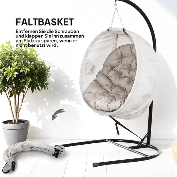 Äggformad Hängstol, 114x106x178 cm, Flerfärgad
