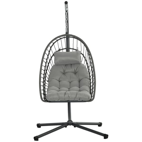 Rattan Hængestol, 100x131x194 cm, Lys Grå