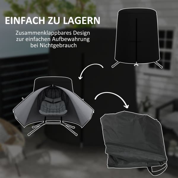 Hængende Stol Cover, Ø196 x 230H cm, Sort
