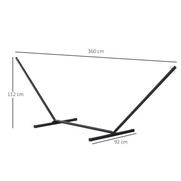 Riippumattoteline, 360x92x115 cm, Musta