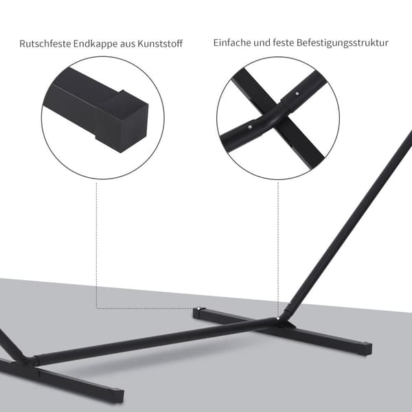 Riippumattoteline, 360x92x115 cm, Musta