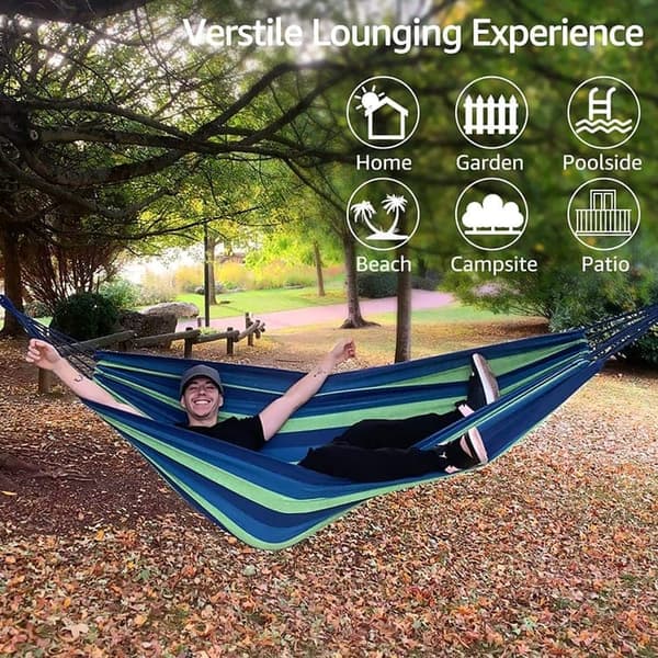 Lollanda Hängmatta 260x80cm – Portabel Hammock, Camping, Trädgård