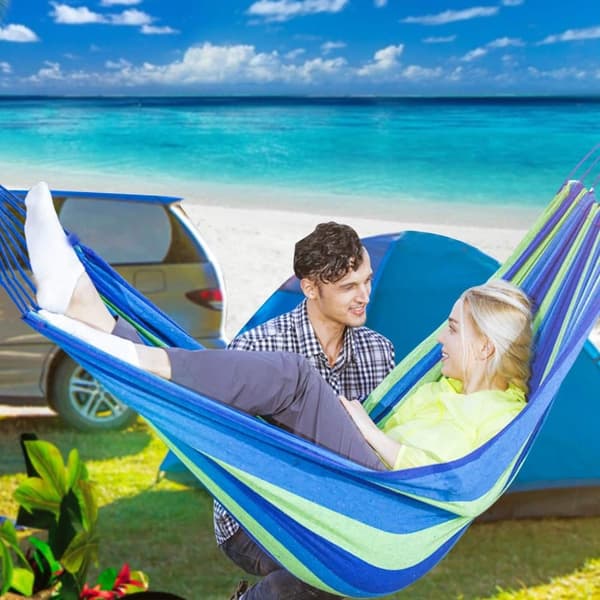 Lollanda Hängmatta 260x80cm – Portabel Hammock, Camping, Trädgård