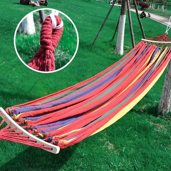 Lollanda Hängmatta 260x80cm – Portabel Hammock, Camping, Trädgård