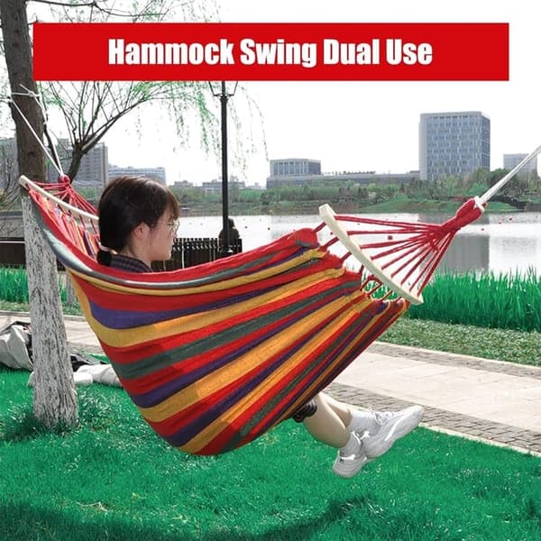 Lollanda Hängmatta 260x80cm – Portabel Hammock, Camping, Trädgård
