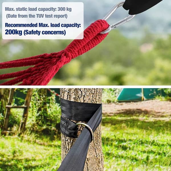 Lollanda Hängmatta 260x80cm – Portabel Hammock, Camping, Trädgård