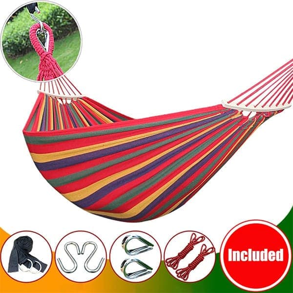 Lollanda Hängmatta 260x80cm – Portabel Hammock, Camping, Trädgård