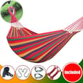 Miniatyrbild 1 av 7: Lollanda Hängmatta 260x80cm – Portabel Hammock, Camping, Trädgård
