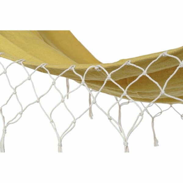 Hängmatta DKD Home Decor Ockra Polyester Bomull Furu Frans (255 x 80 x 28 cm)
