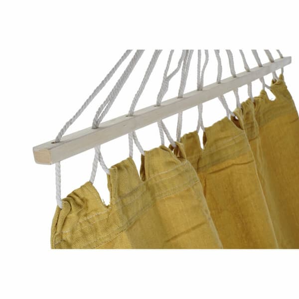 Hängmatta DKD Home Decor Ockra Polyester Bomull Furu Frans (255 x 80 x 28 cm)