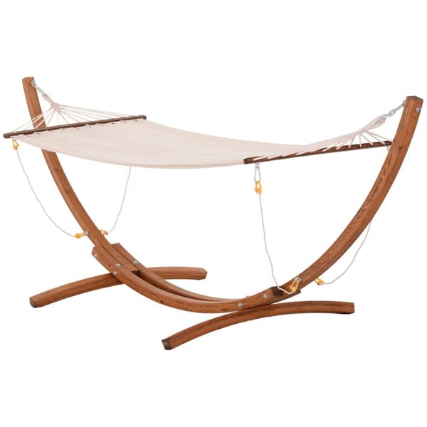 Rootz Wooden hængekøje - Udendørs hængekøje Stand - Holdbar fyrretræ - Vejrbestandig stabilitet - 325 cm x 118 cm x 120 cm