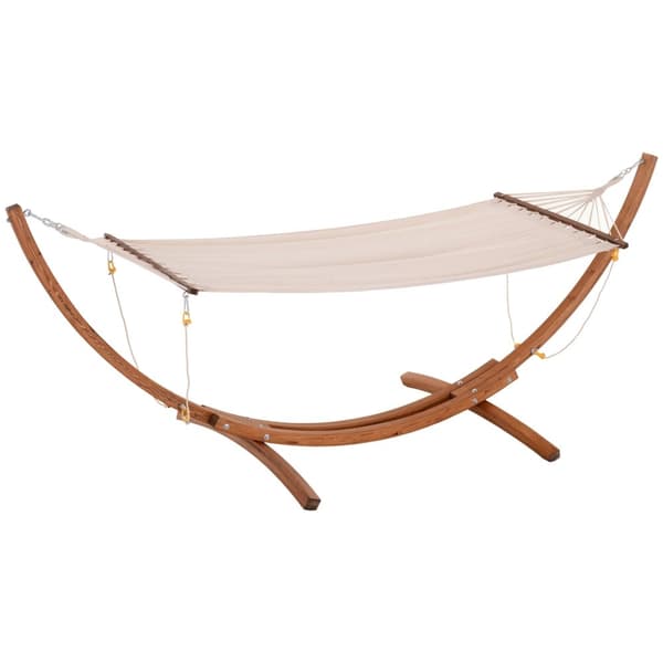 Rootz Wooden hængekøje - Udendørs hængekøje Stand - Holdbar fyrretræ - Vejrbestandig stabilitet - 325 cm x 118 cm x 120 cm