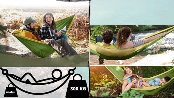 Hängmatta för två personer 300x200 stor 300 kg XXL