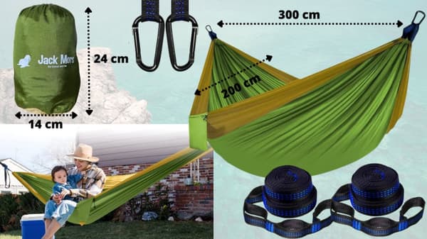 Hängmatta för två personer 300x200 stor 300 kg XXL