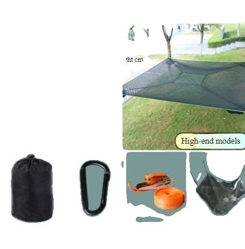 Utomhus Fyrhörnshängmatta, Rymlig 4m x 4m Storlek, Hög Belastning 300kg,Svart-4M-högkvalitativ