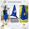 Miniatyrbillede 6 af 7: OBOSOE Royal Blue Stretch Hammock – Børnehængekøje til indendørs og udendørs, vaskbar yogagynge