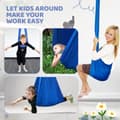 Miniatyrbillede 7 af 7: OBOSOE Royal Blue Stretch Hammock – Børnehængekøje til indendørs og udendørs, vaskbar yogagynge