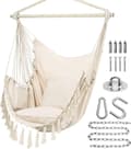 Miniatyrbild 1 av 9: Hängstol / Hammock med Fullset av Hårdvara – 100 x 130 cm med Kuddar och Sittdyna –  Upp till 180 kg