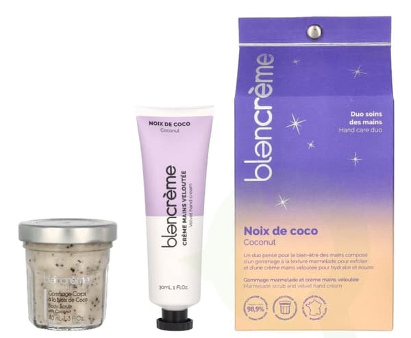 Blancreme Hand Cream Duo 70 ml Hand Cream 30ml/Scrub 40ml - Coconut/Lychee