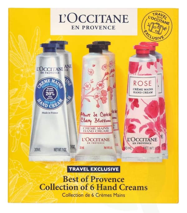 L'Occitane Best Of Provence Set 180 ml 2x Cherry Blossom Hand Cream 30ml/2x Rose Reines Hand Cream 30ml/2x Shea Butter Hand Cream 30ml
