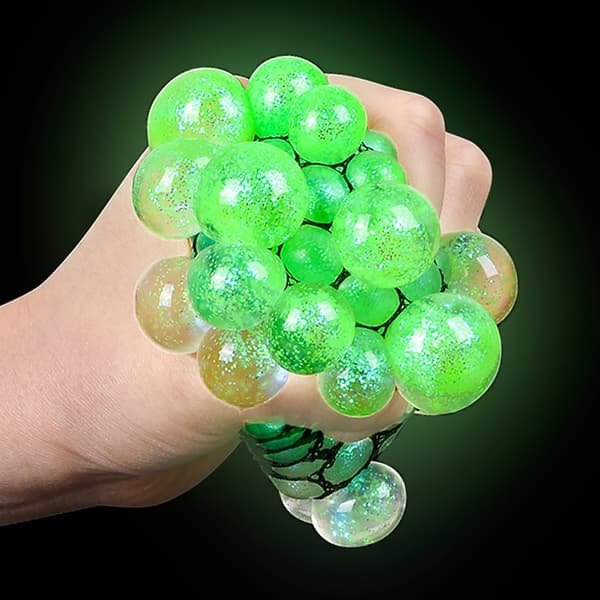 Stressball Lysende / Klemmeball i Nett – Glitter