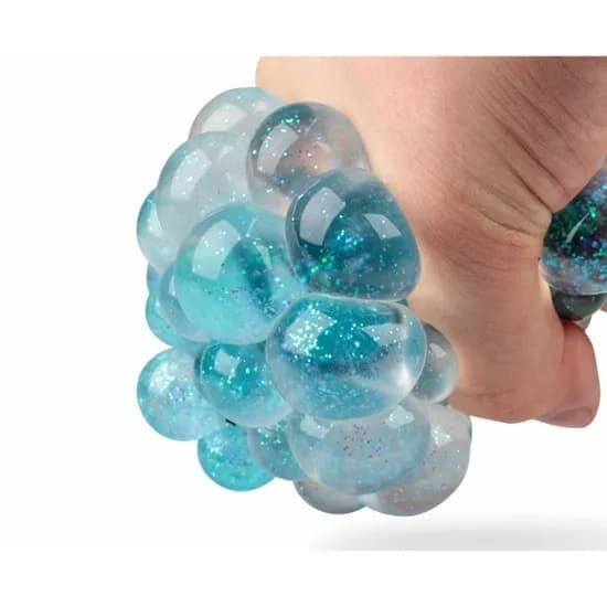 Stressball Lysende / Klemmeball i Nett – Glitter