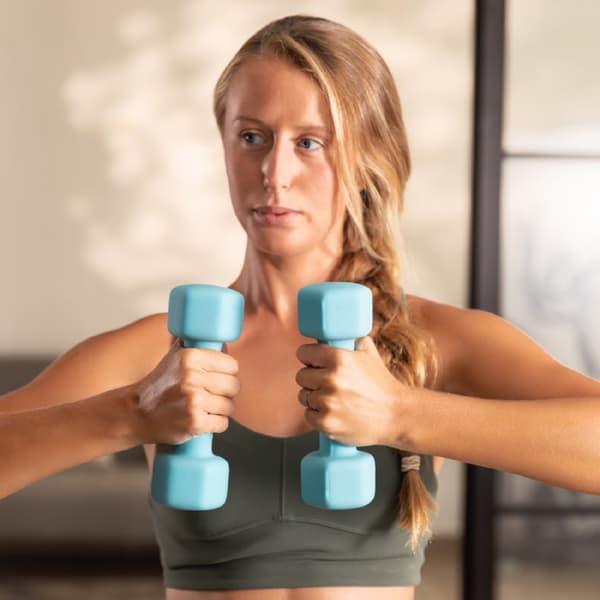 Cecotec Set of 6 sweatproof hexagonal dumbbells of 1, 2 and 3 kg with high adherence ErgoSoft (NeoPrene) coating for better grip and comfort during e