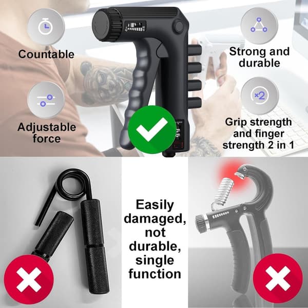 INF Hand Grip Strengthener Finger Grip Strengthener med mekanisk disk