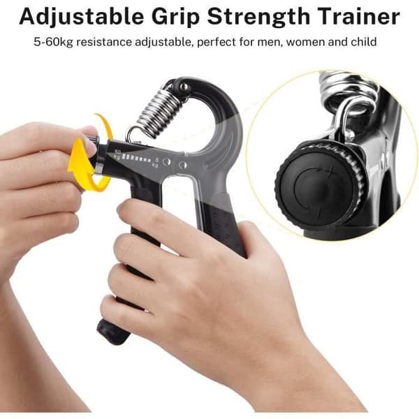 Handgreppsförstärkare, 6 delar handmuskeltränare med räkning, 5-60 kg justerbart motstånd, handgripare, fingertränare