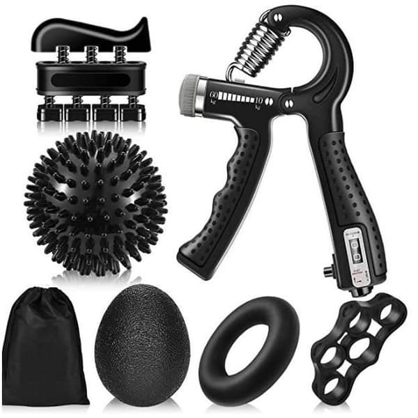 Handgreppsförstärkare, 6 delar handmuskeltränare med räkning, 5-60 kg justerbart motstånd, handgripare, fingertränare