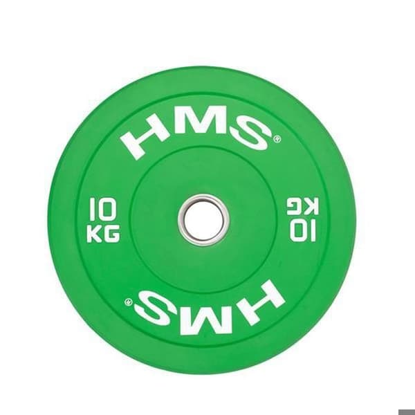 Viktskiva - HMS - CBR10 - 10 kg - Grön - Stötdämpande gummi