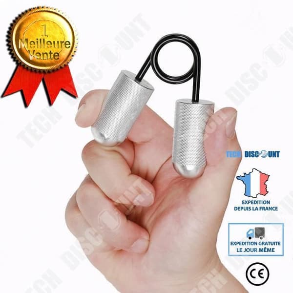 TD® Fitness Accessories - Bodybuilding,Professionell Finger Strength Hand Gripper Metall Finger Gripper Strength Trainer Portable Fitness Silver