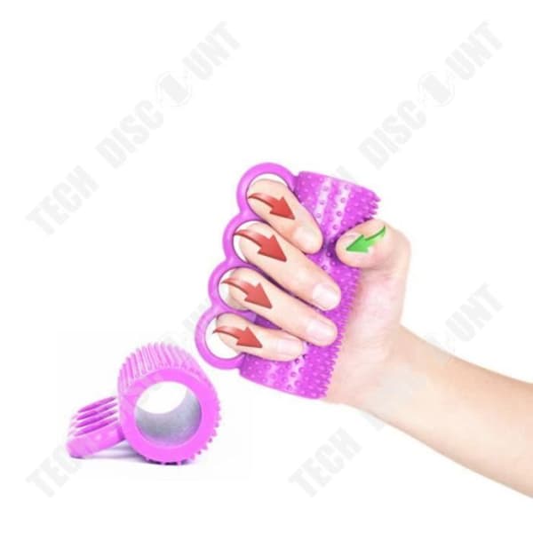 TD® Silikon Gripper Device Hemiplegia Split Finger Vuxen Finger Massage Styrka Rehabiliteringsträning -Lila