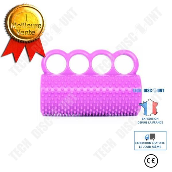 TD® Silikon Gripper Device Hemiplegia Split Finger Vuxen Finger Massage Styrka Rehabiliteringsträning -Lila