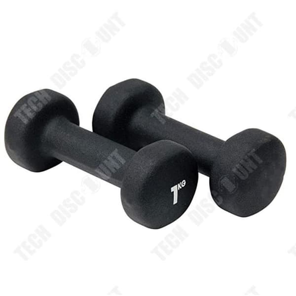hantlar bodybuilding 2 * 1kg arm sport bodybuilding gummi fitness kvinna man sexkantiga vikter utrustning muskler färg svart