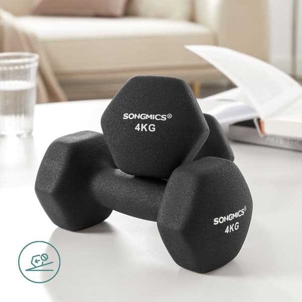 Hantler, SONGMICS, 2 x 4 kg, Sort.